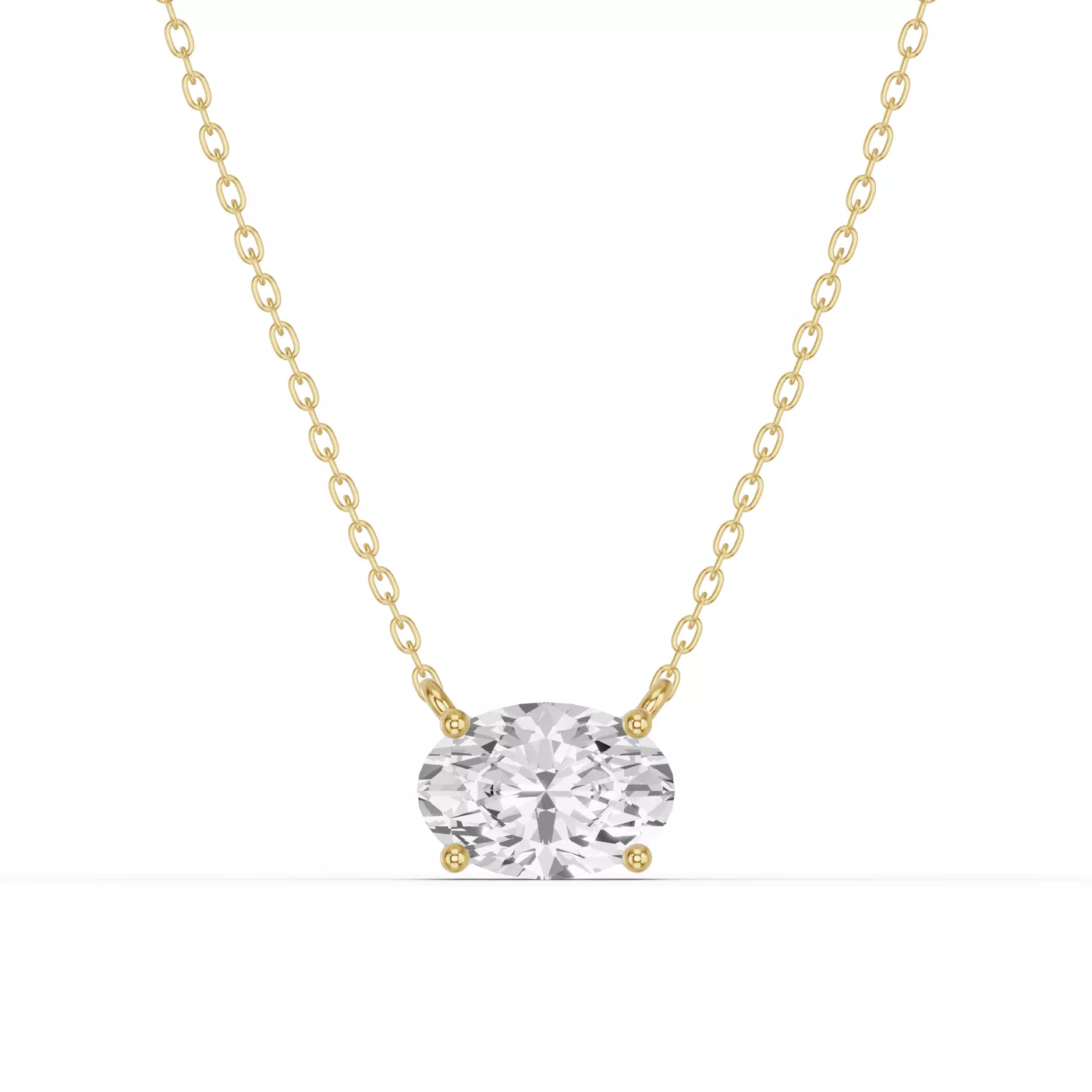 East-West Setting 14K Yellow Gold Engagement Ring