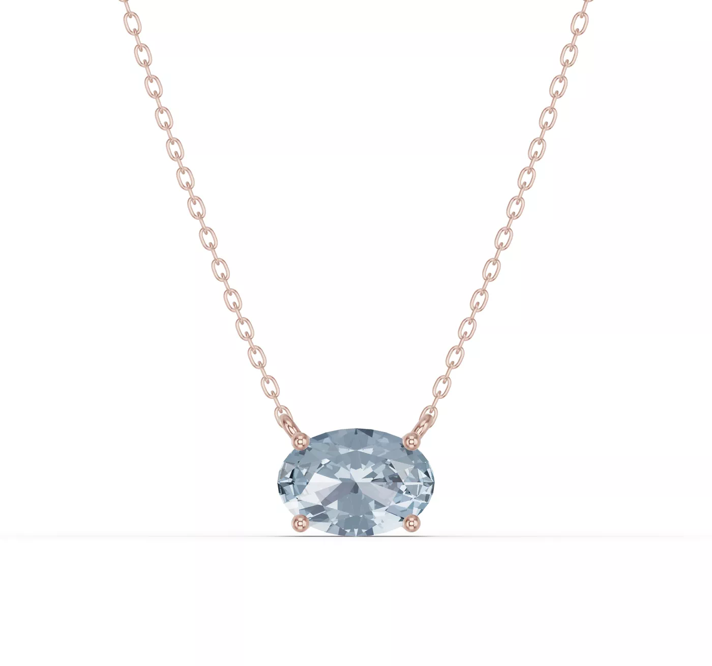 East-West Setting 14K Rose Gold Engagement Ring