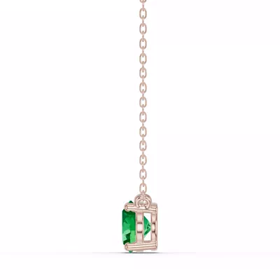 Oval Emerald East-West Solitaire Necklace