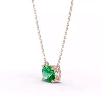 Oval Emerald East-West Solitaire Necklace
