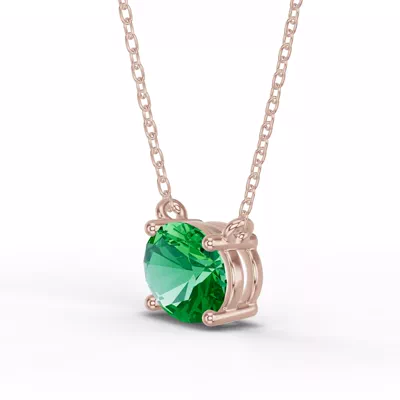 Oval Emerald East-West Solitaire Necklace