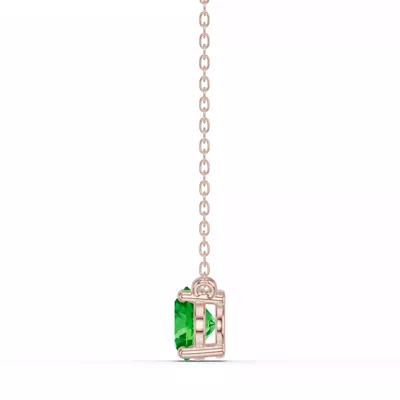 Oval Tsavorite East-West Solitaire Necklace