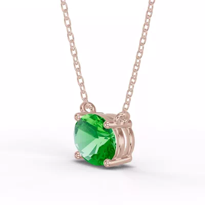 Oval Tsavorite East-West Solitaire Necklace