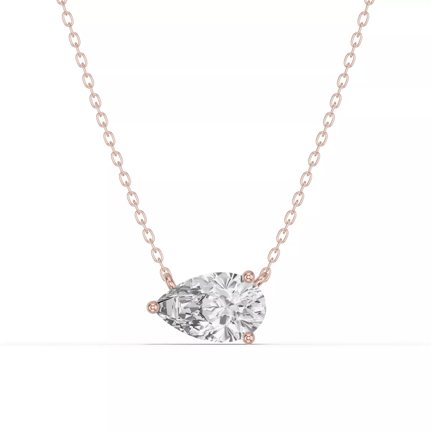 East-West Setting 14K Rose Gold Engagement Ring