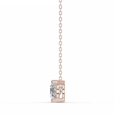 Pear-Shaped Lab Diamond East-West Solitaire Necklace