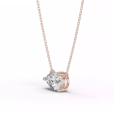 Pear-Shaped Lab Diamond East-West Solitaire Necklace