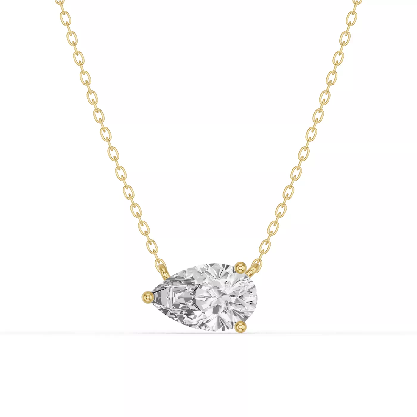 East-West Setting 14K Yellow Gold Engagement Ring