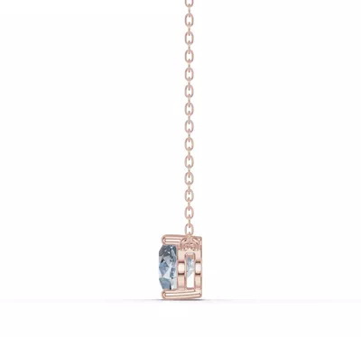 Pear-Shaped Aquamarine East-West Solitaire Necklace