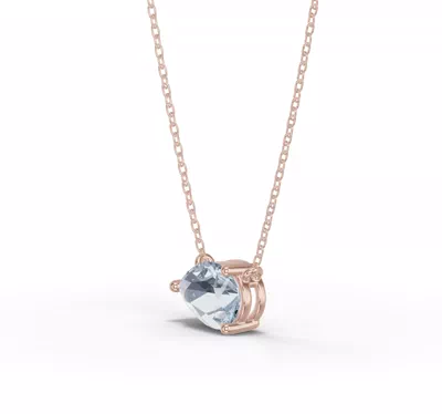 Pear-Shaped Aquamarine East-West Solitaire Necklace