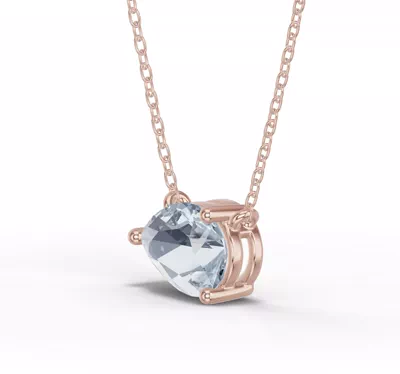 Pear-Shaped Aquamarine East-West Solitaire Necklace