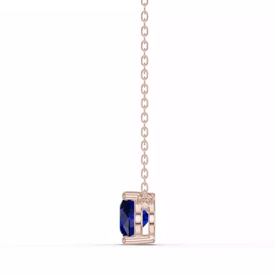 Pear-Shaped Sapphire East-West Solitaire Necklace