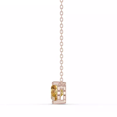 Pear-Shaped Citrine East-West Solitaire Necklace