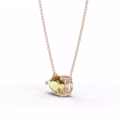 Pear-Shaped Citrine East-West Solitaire Necklace
