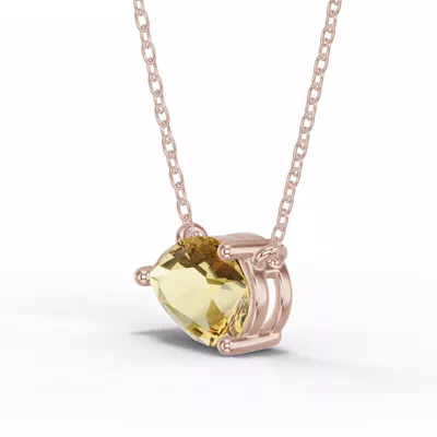 Pear-Shaped Citrine East-West Solitaire Necklace