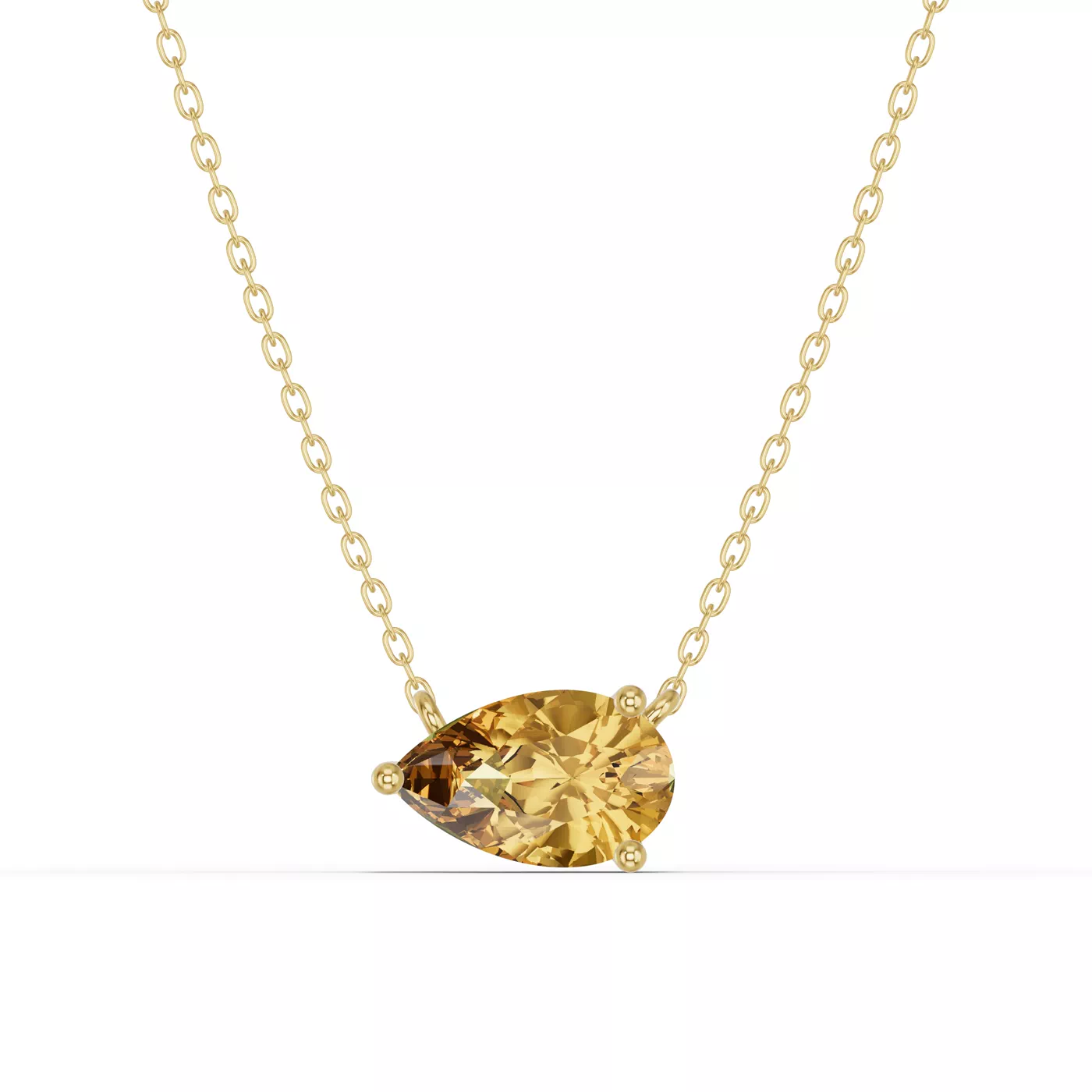 East-West Setting 14K Yellow Gold Engagement Ring