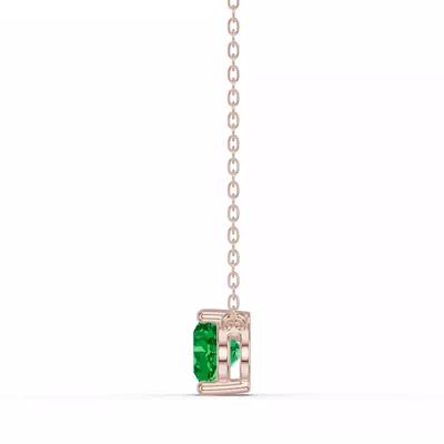 Pear-Shaped Emerald East-West Solitaire Necklace