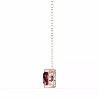 Pear-Shaped Garnet East-West Solitaire Necklace