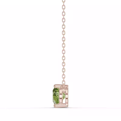 Pear-Shaped Peridot East-West Solitaire Necklace