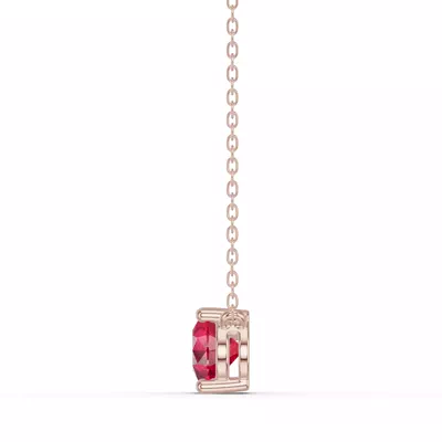 Pear-Shaped Ruby East-West Solitaire Necklace