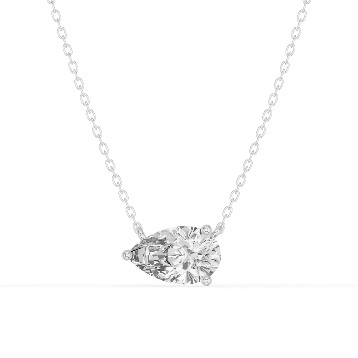 East-West Setting Silver Engagement Ring