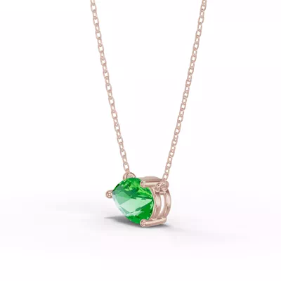 Pear-Shaped Tsavorite East-West Solitaire Necklace