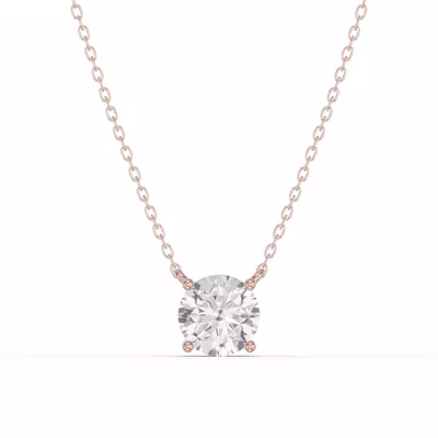 Round Lab Diamond Solitaire Necklace