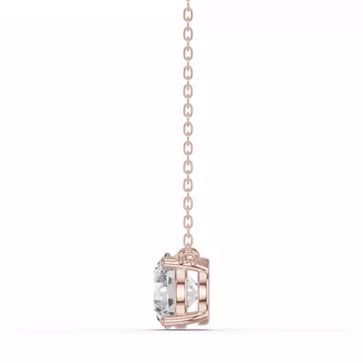 Round Lab Diamond Solitaire Necklace