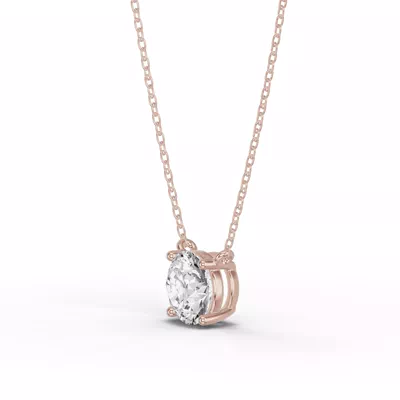 Round Lab Diamond Solitaire Necklace