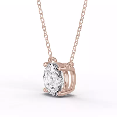 Round Lab Diamond Solitaire Necklace