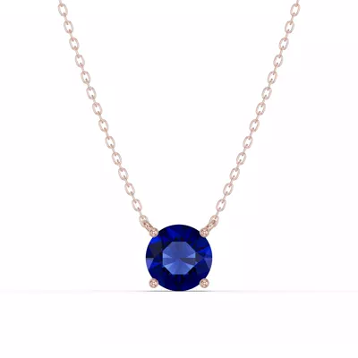Round Sapphire Solitaire Necklace