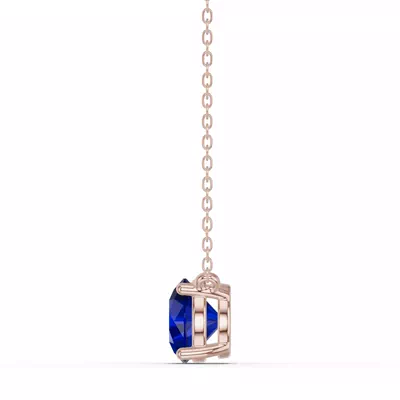 Round Sapphire Solitaire Necklace