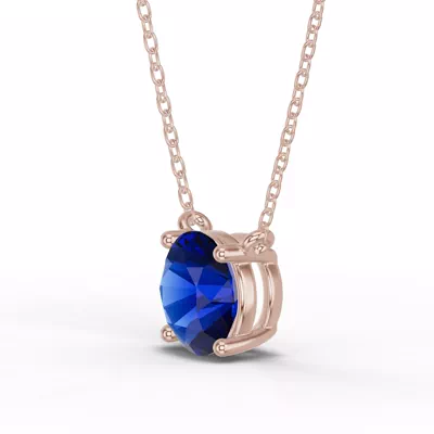 Round Sapphire Solitaire Necklace