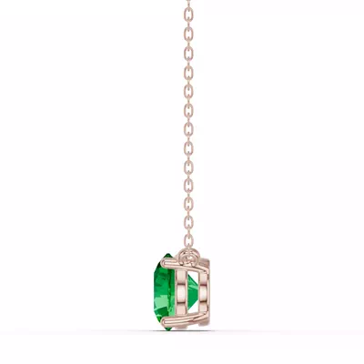 Round Emerald Solitaire Necklace