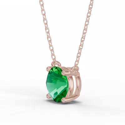 Round Emerald Solitaire Necklace