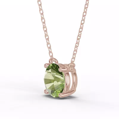 Round Peridot Solitaire Necklace