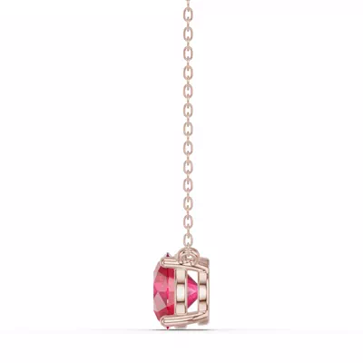 Round Ruby Solitaire Necklace
