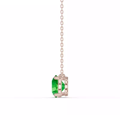 Round Tsavorite Solitaire Necklace