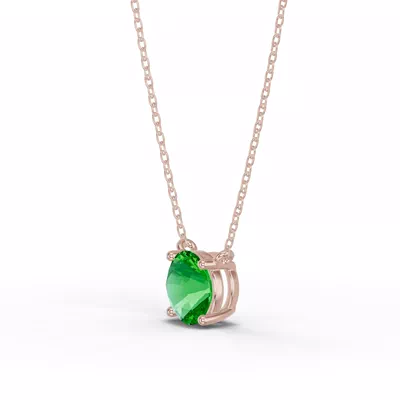 Round Tsavorite Solitaire Necklace