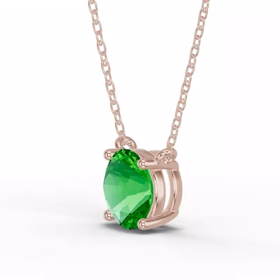 Round Tsavorite Solitaire Necklace