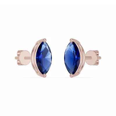 Marquise Sapphire Stud Earrings