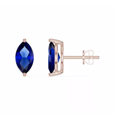 Marquise Sapphire Stud Earrings