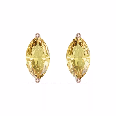Marquise Citrine Stud Earrings