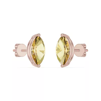 Marquise Citrine Stud Earrings