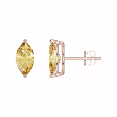 Marquise Citrine Stud Earrings