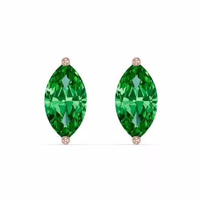Marquise Emerald Stud Earrings