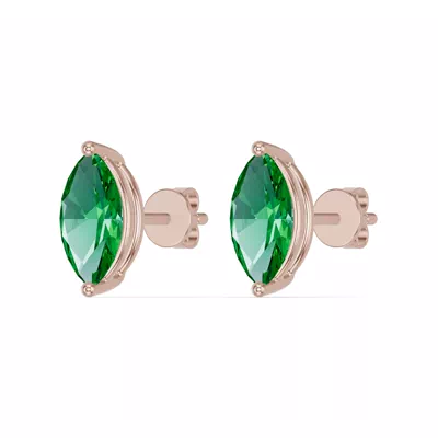 Marquise Emerald Stud Earrings