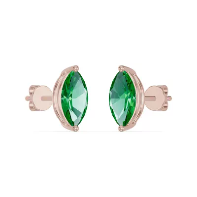 Marquise Emerald Stud Earrings