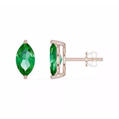 Marquise Emerald Stud Earrings