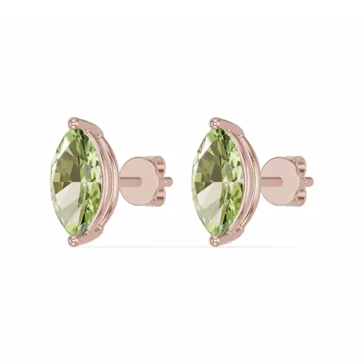 Marquise Peridot Stud Earrings