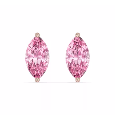 Marquise Pink Tourmaline Stud Earrings